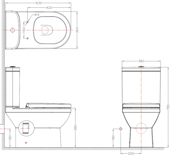 CX01019UW Компакт унитаз с бачком Белый Bravat New Moon Турция - Вид №6