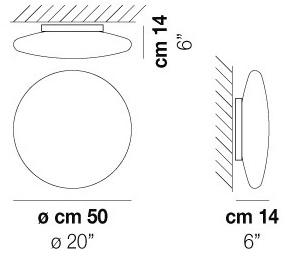 Vetreria Vistosi Потолочный светильник из сатинированного стекла Moris sun-id-1408986 - Вид №3