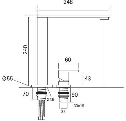 Quadrodesign Смеситель для кухни скрытого монтажа Kitchen brass sun-id-1430667 - Вид №2
