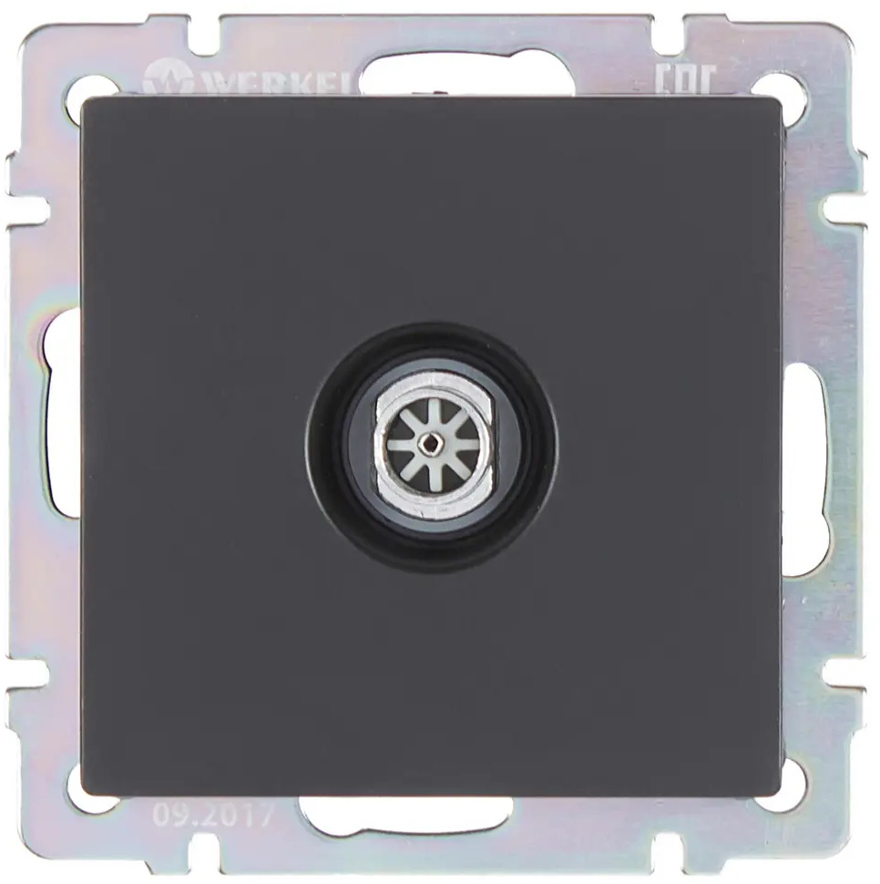 ТВ-розетка оконечная WERKEL для антенны, черная 17784104