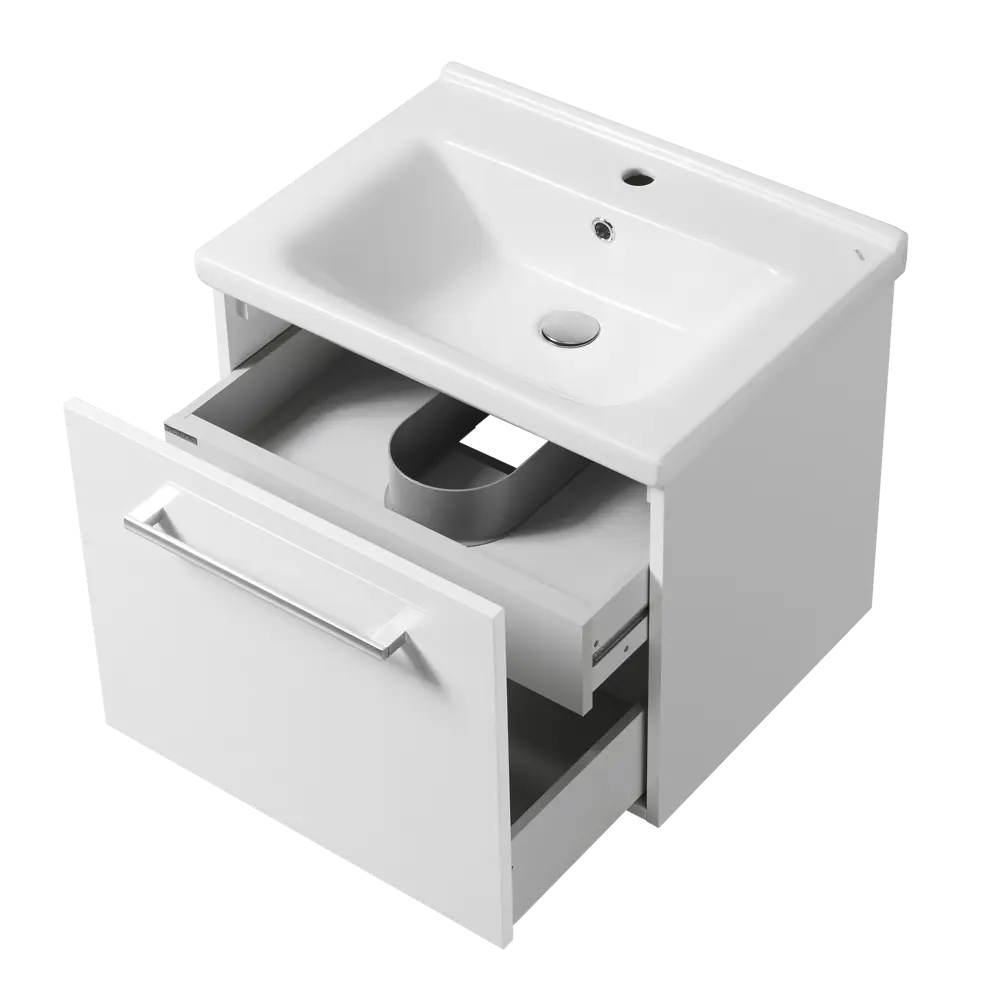 Тумба под раковину подвесная Aquaton Мерида 60 см цвет белый STLM-2073088 - Вид №4