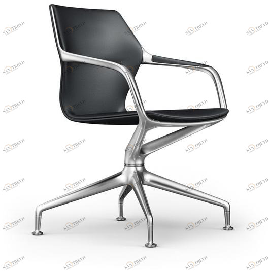 Brunner Поворотное офисное кресло в коже на козелке с подлокотниками Ray sun-id-1509671