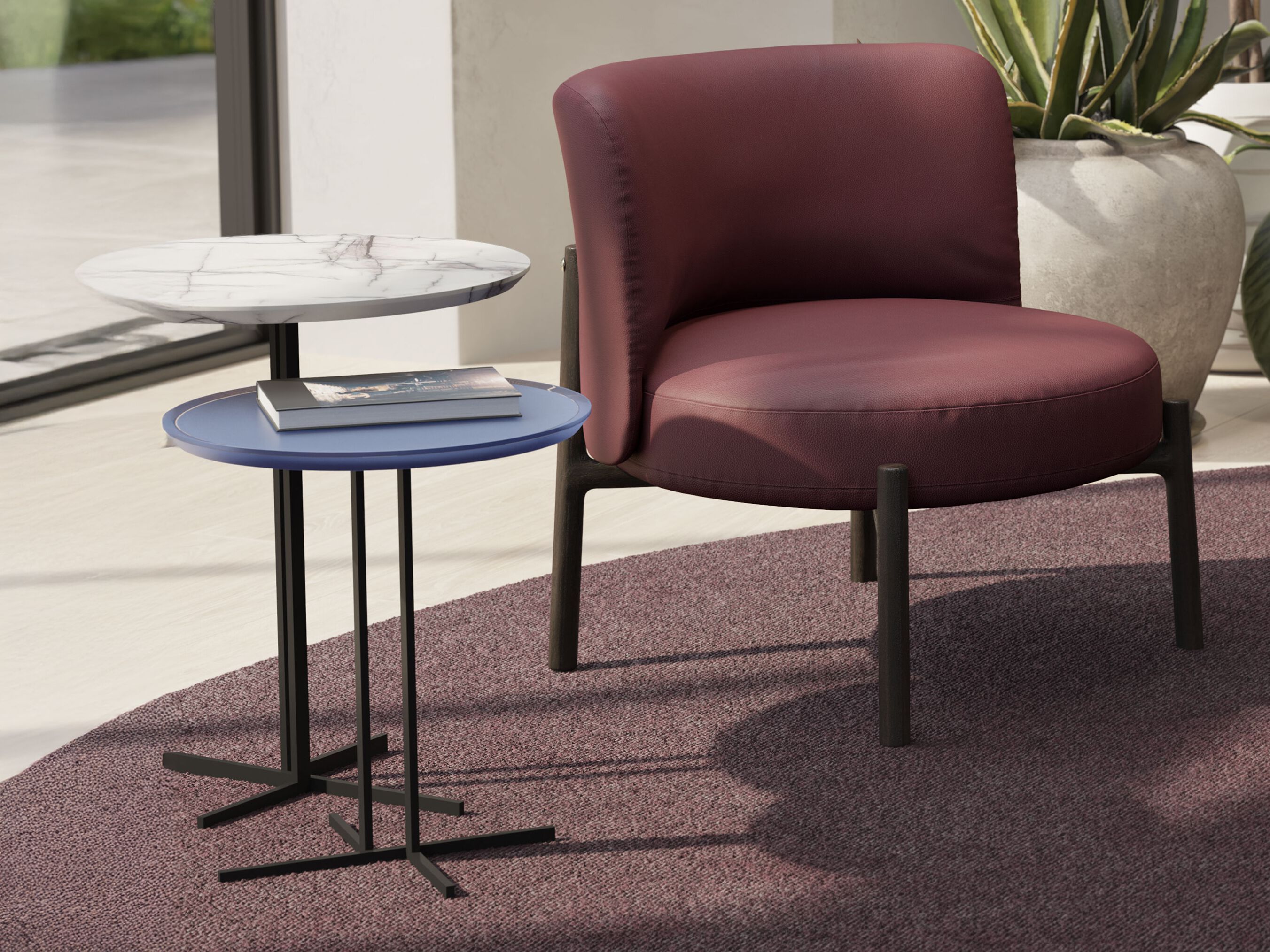 Круглый журнальный столик с мраморной столешницей для гостиной Natuzzi Italia ESTRO ARCH-00147894 - Вид №5