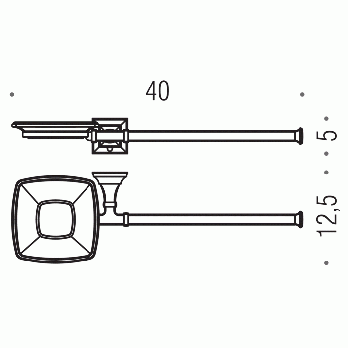 B3274 DX BR Мыльница с полотенцедержателем (бронза) COLOMBO PORTOFINO Colombo Design - Вид №1