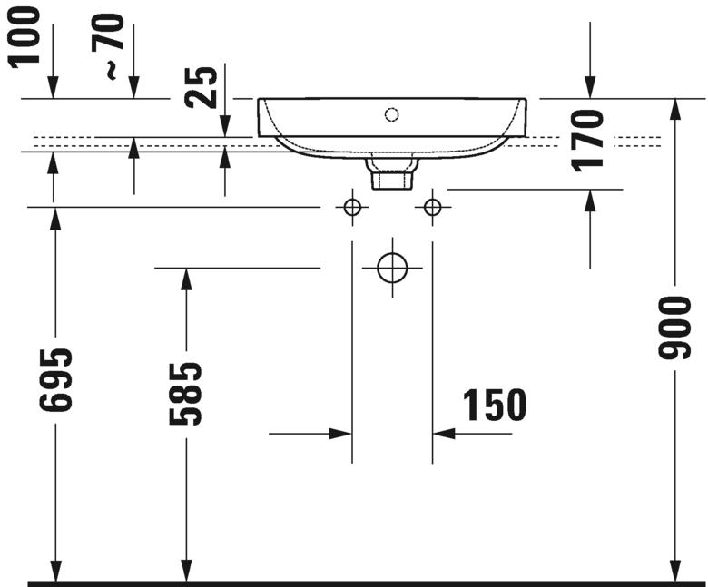 2360506160 Подвесная раковина настенная овальная Duravit Happy D.2 Plus - Вид №3