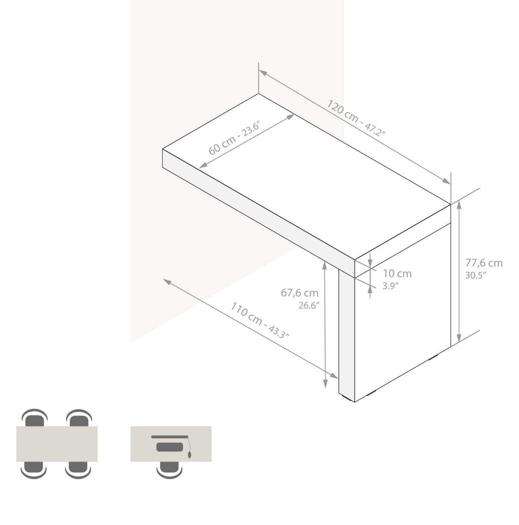 Прямоугольный настенный стол в меламине Mobili Fiver Evolution ARCH-00134577 - Вид №31