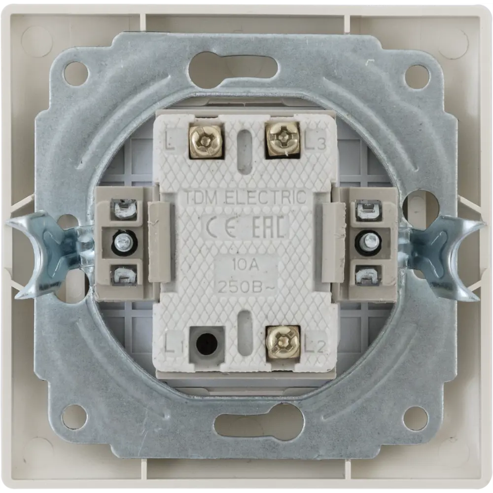 Выключатель встраиваемый TDM ELECTRIC Таймыр с двумя клавишами в бежевом цвете 85591342 STLM-0064427 - Вид №2