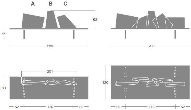 Segis Скамья из алюминия со спинкой sun-id-1435804 - Вид №5
