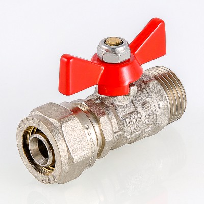 VT.341.N.1604 Кран шаровой с обжимным соединением и наружной резьбой Valtec 16 х 1/2"  - Вид №3