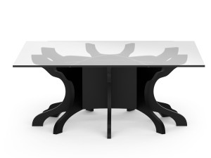 Березовый квадратный низкий журнальный столик