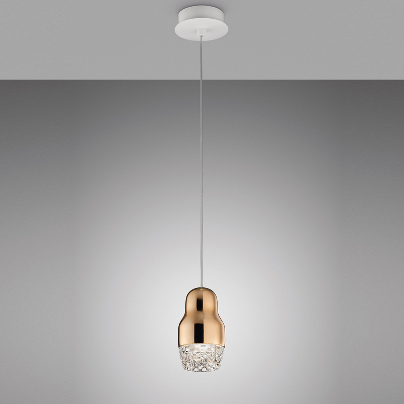 Подвесной светильник SP FEDOR 1 Rose Gold от Axo Light AXO LIGHT ДИЗАЙНЕРСКИЕ 243100 Прозрачный;золото  - Вид №2
