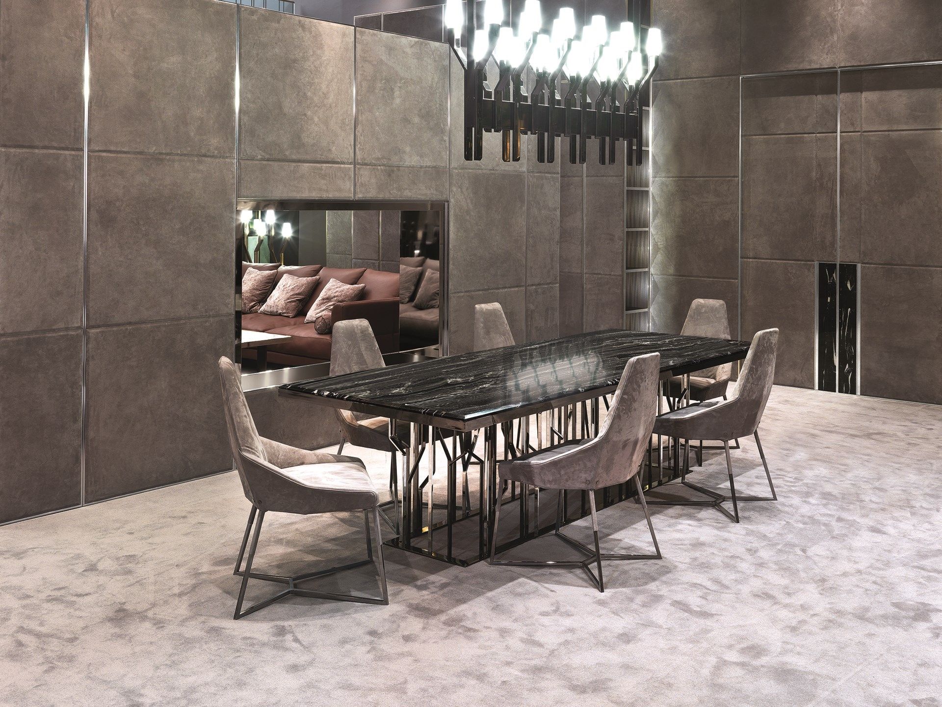 Обшивка из кожи Longhi Aluminiun Chic – Двери ARCH-00081284