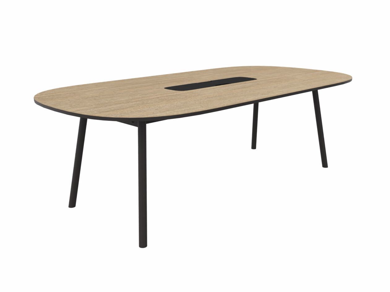 Высокий прямоугольный стол для совещаний из стали и дерева с системой люверсов Cascando Pully ARCH-00000378