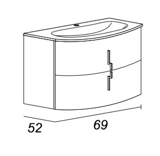 Мебель для ванной CEZARES STING 70 Bianco Lucido - Вид №8