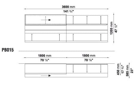 Шкаф с распашными дверцами с ящиками B&B Italia PAB ARCH-00141754 - Вид №6