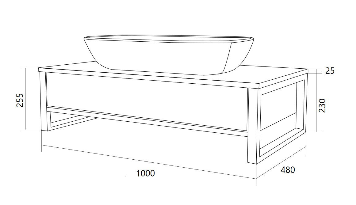 У85850 Тумба GRUNGE LOFT 100П 1в.я Бетон темно-серый 1 Marka GRUNGE LOFT  - Вид №6