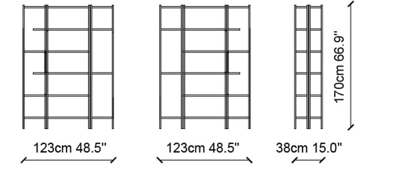 Отдельно стоящий книжный шкаф из металла и стекла NDESIGN румяна ARCH-00143954 - Вид №5