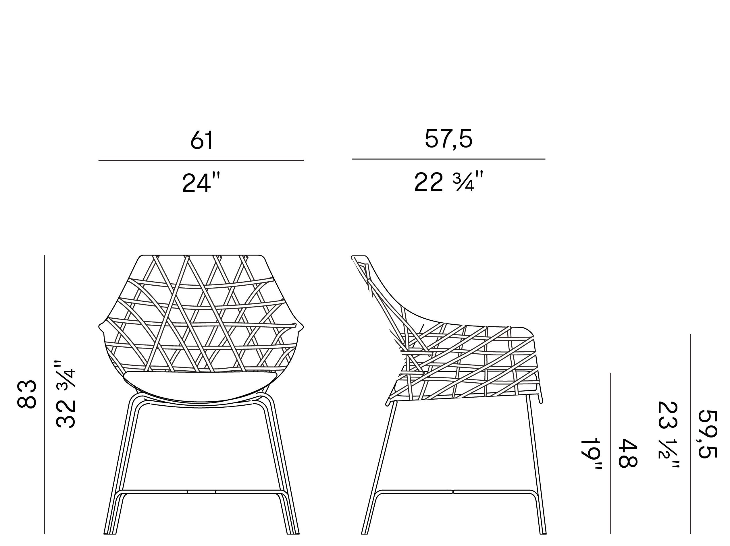 Плетеный садовый стул с подлокотниками Potocco ARCH-00087168 - Вид №5