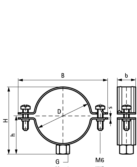 3027144 Крепление для труб  BIS Bifix® 300 Хомуты нерж. (M8, M10) для труб из нержавеющей стали WALRAVEN  - Вид №1