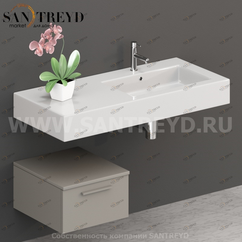 T04552GH2 Столешницы для использования в сочетании с тумбами и открытыми тумбами 45 см серая Globo ARREDO WOOD Италия Ceramica Globo