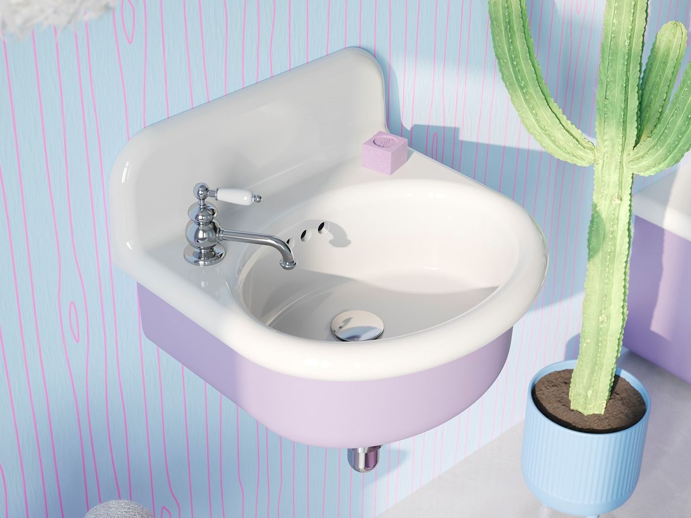 Керамическая раковина с переливом In Stock Bleu Provence ARCH-00060208 - Вид №1