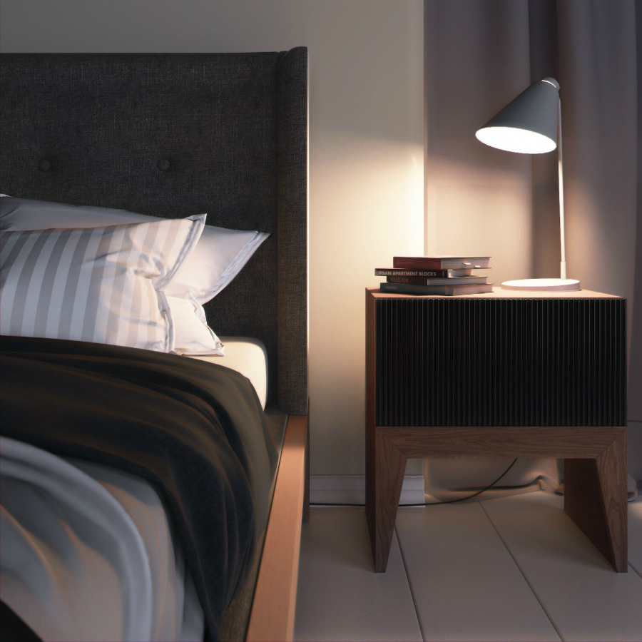 Тумба Still, 1 ящик, темная, рисунок полоска BraginDesign BR0267Ч - Вид №1