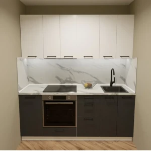 Кухонный гарнитур 200x60 см София и Канск цвет чёрный и белый