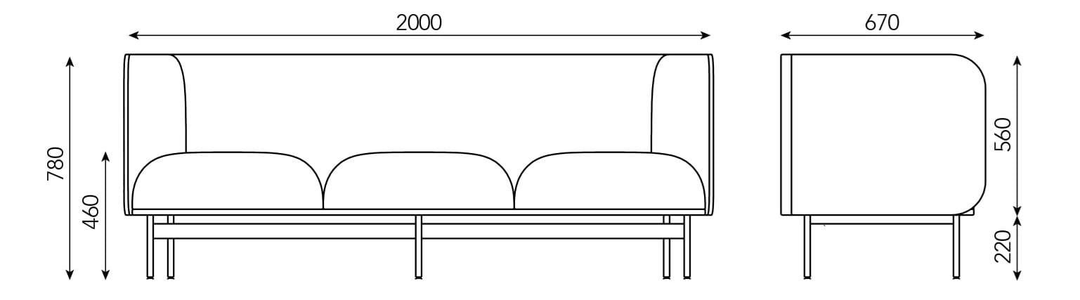 3-местный тканевый диван Mobboli Сплит ARCH-00027466 - Вид №3