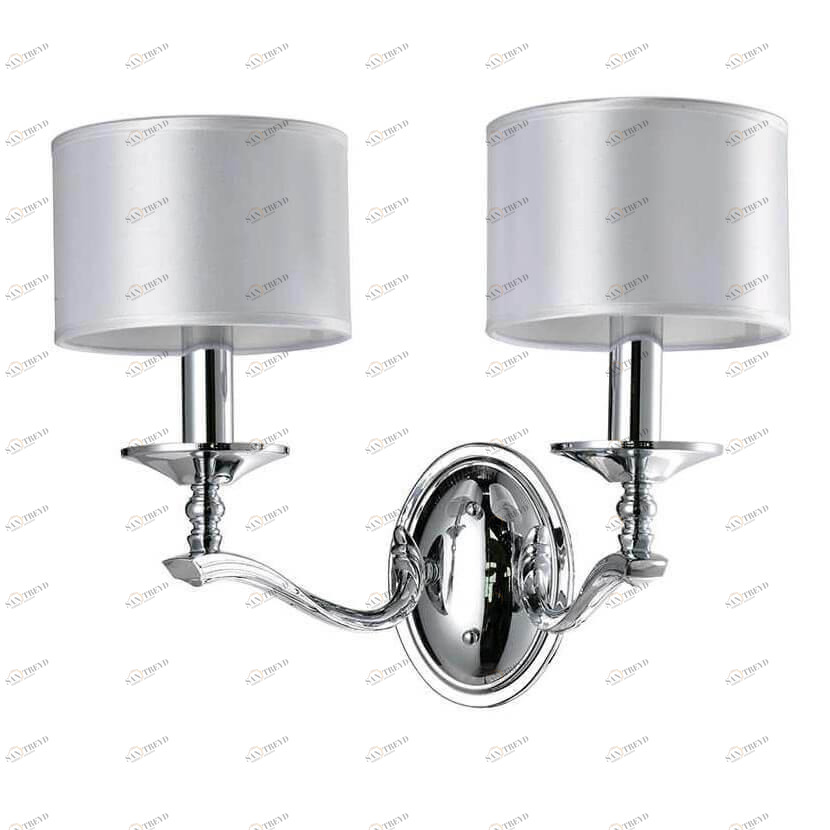 Бра с белыми абажурами хром Newport 7602/A NEWPORT 7600 00-3931470 Белый;хром 