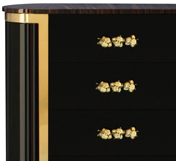 KOKET Прикроватная тумба овальная лакированная с ящиками Orchidea sun-id-1436490 - Вид №1