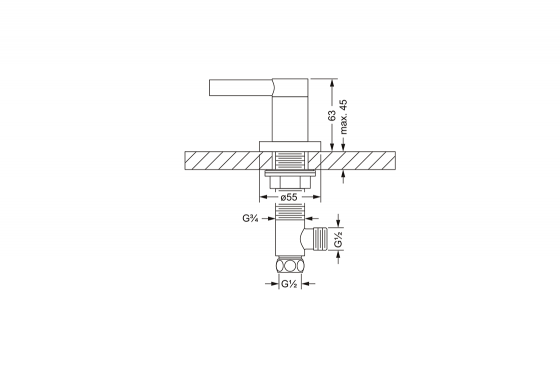 Боковой вентиль ½", для горячей воды JOERGER Charleston Royal 615.10.345.000 - Вид №1