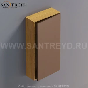 LIFT Модульный шкаф 80 см с правой дверью на доводчиках. Модули могут располагаться горизонтально и вертикально. Отделка: тик и темная бронза. AMOB052BRPTDX