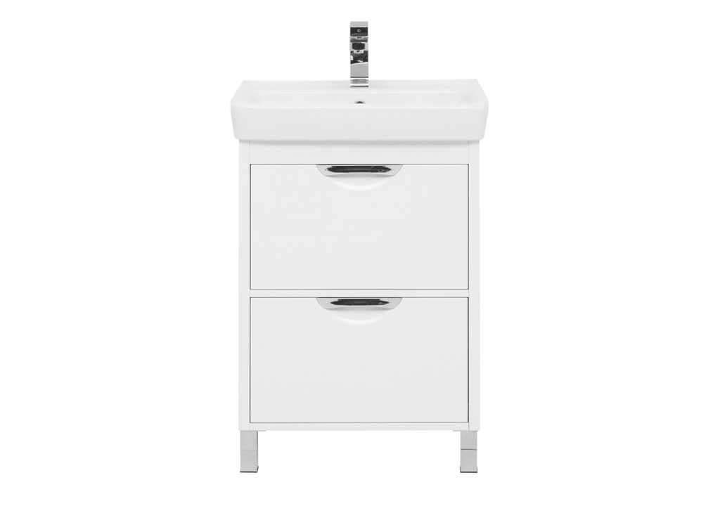 Тумба под раковину Aquanet Гретта 60 New белый (2 ящика) 00233577 - Вид №2