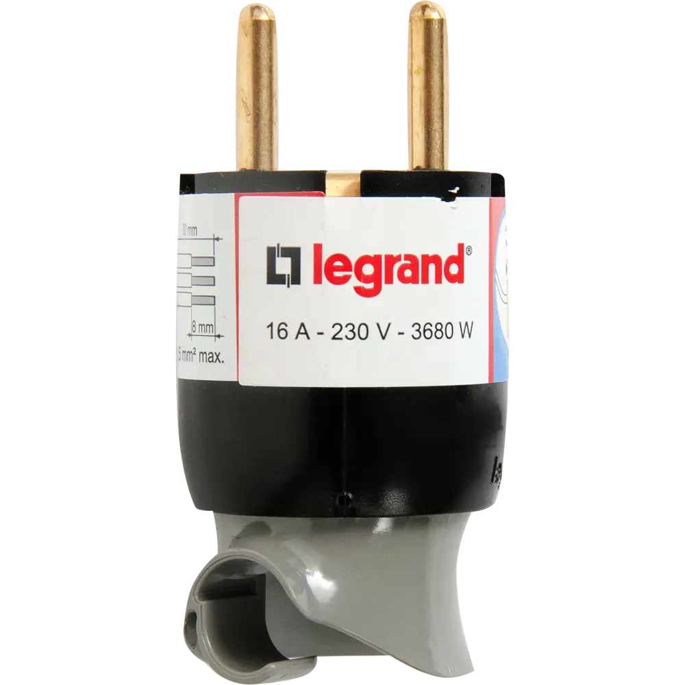 Вилка с заземлением Legrand Элиум поворотный механизм 230 В цвет чёрный 13296314 STLM-2078411  - Вид №1