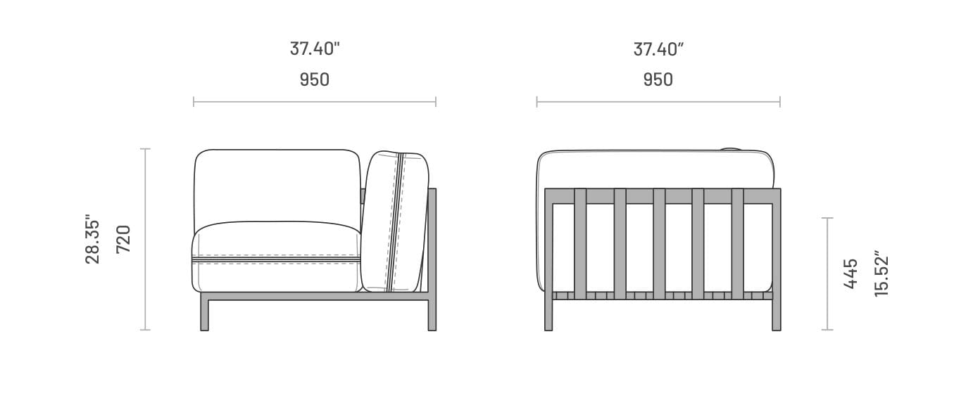 Угловое садовое кресло из ткани Domkapa ARCH-00062046 - Вид №3