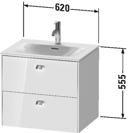 BR431009191 Тумбочка подвесная Brioso #BR4310 620 x 479 мм Серо-коричневый декор Duravit - Вид №1