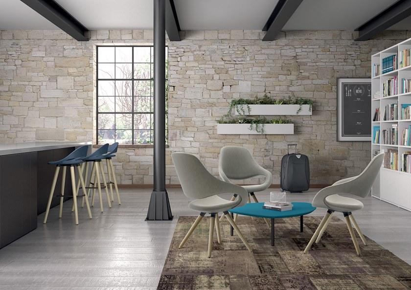 Leyform Кресло на козелке из дерева и кожи с подлокотниками Samba sun-id-1445627 - Вид №2