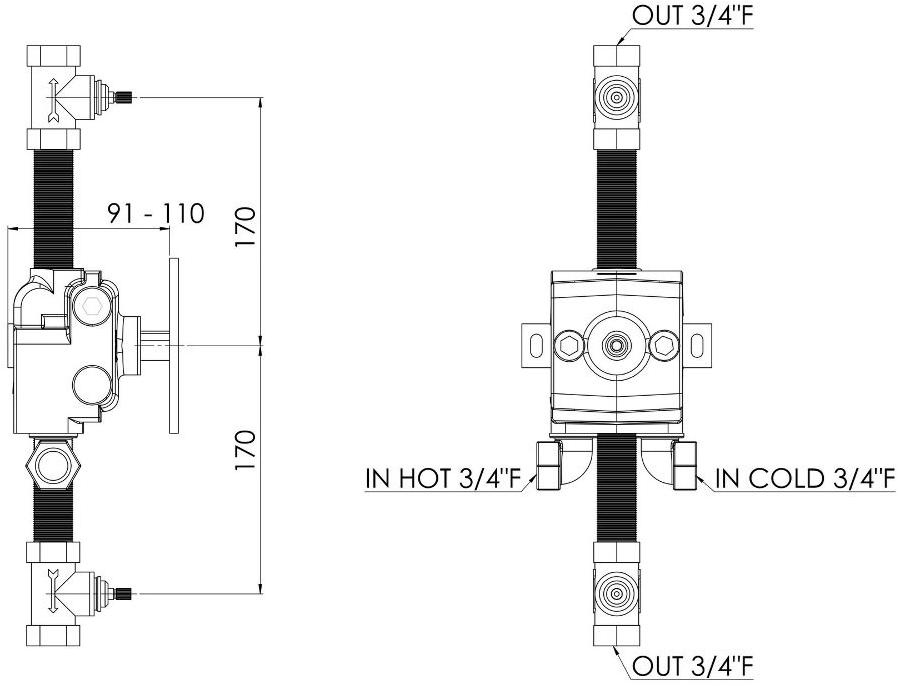 rvb Смеситель для душа на 3 отверстия Deville 1955.--.94 - Вид №1