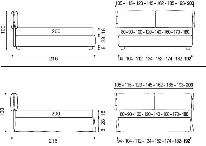 Двуспальная кровать из ткани с мягким изголовьем Twils GISELLE ARCH-00033828 - Вид №6