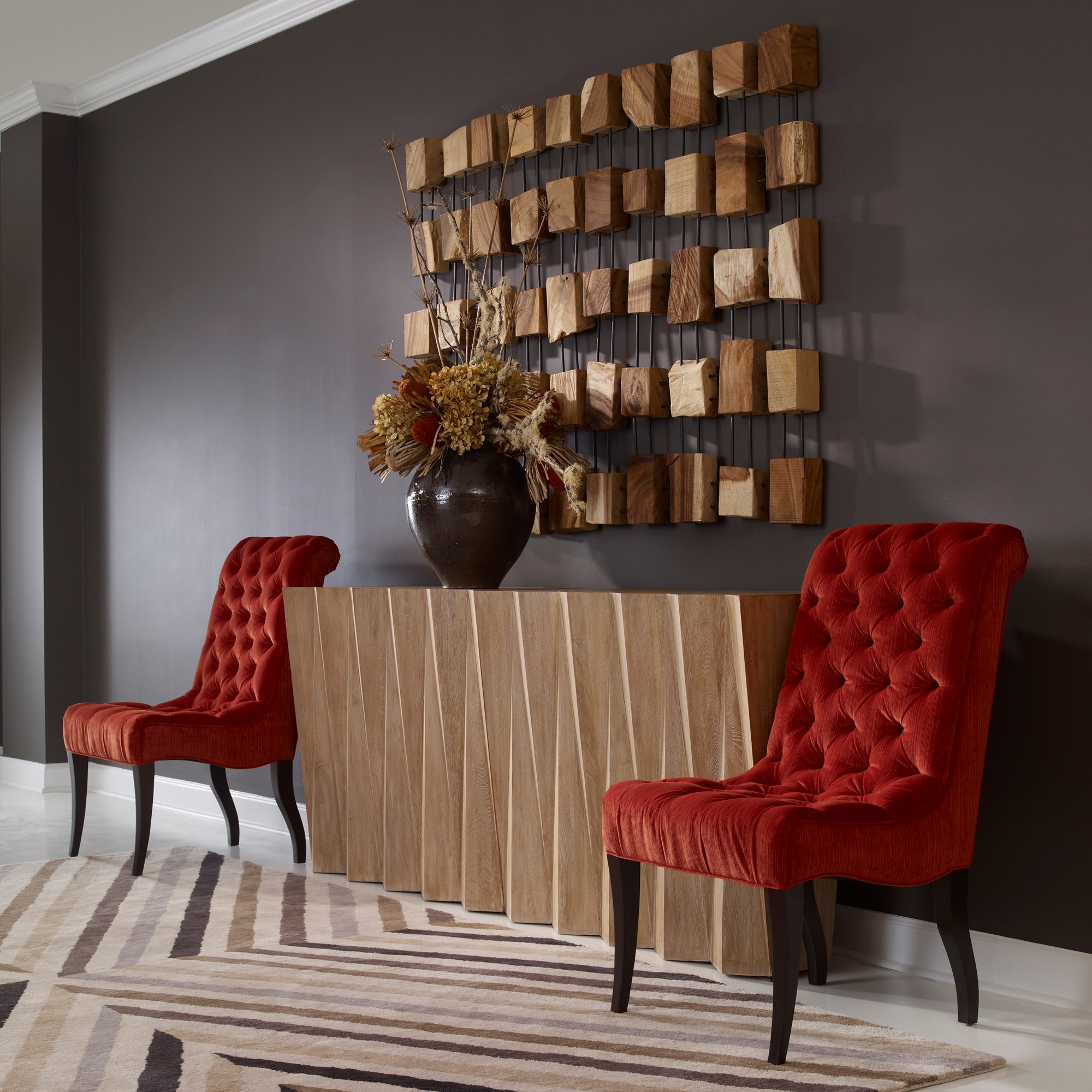 Консольные столы 12576-850-001 Accordion Console Table - White Oak Ambella  - Вид №2