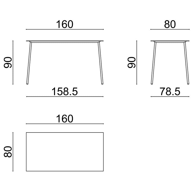 Металлический прямоугольный высокий садовый стол Arper Onemm ARCH-00031820 - Вид №10