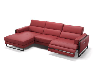 Кожаный диван с полуостровом