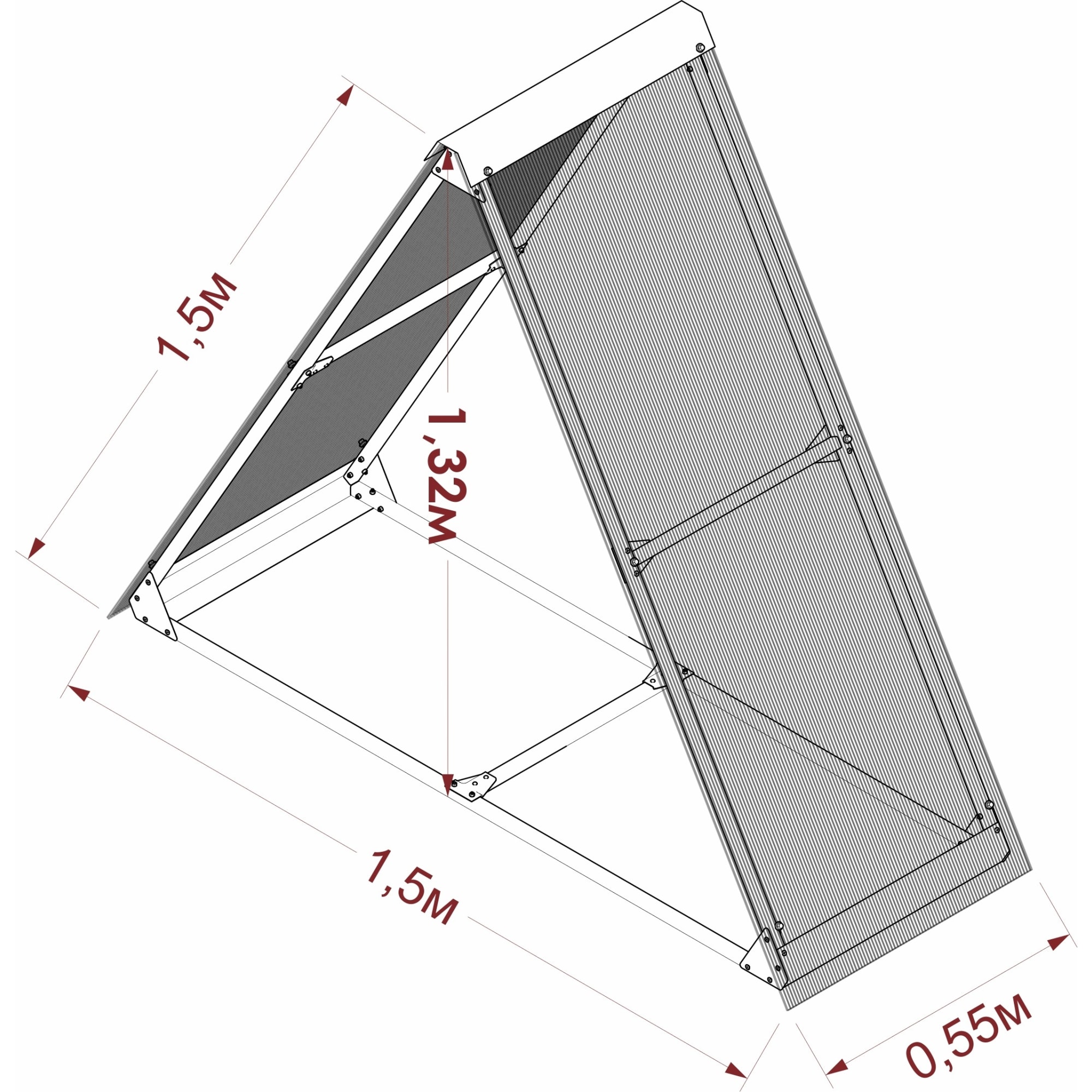 84759518 Дровница 152x55x132 см металл Santreyd  - Вид №2