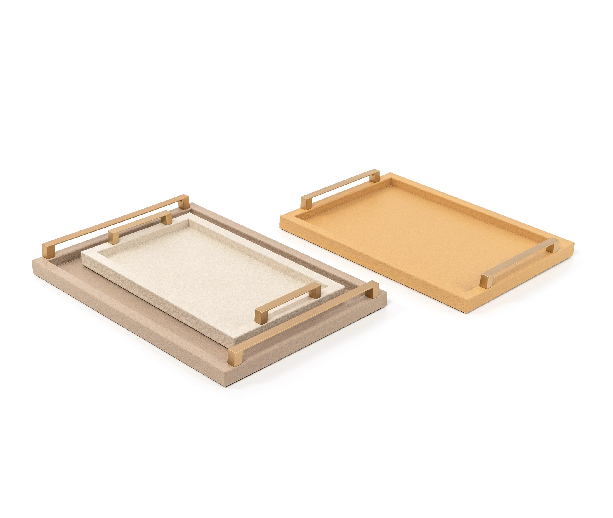 Юпитер Поднос - 45x32 см/металл-хром/тканая кожа_верблюжья Pinetti 00.1315.061.011 - Вид №4