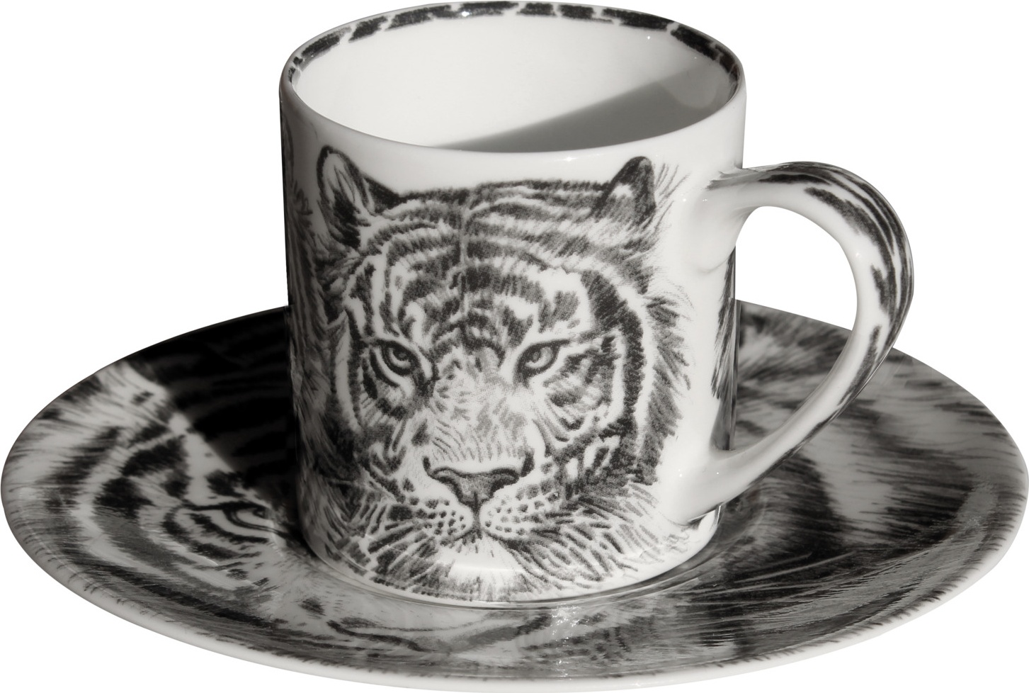 10640812 Taitu Чашка для эспрессо с блюдцем Taitu "Дикий нрав.Тигр" 100мл Фарфор костяной 