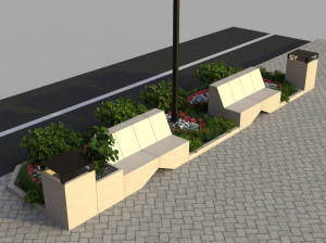 Реконструированная каменная модульная скамья