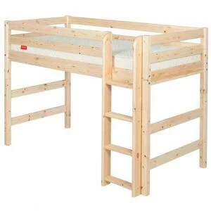 Кровать Flexa Classic полувысокая с прямой лестницей, лакированная, 200 см