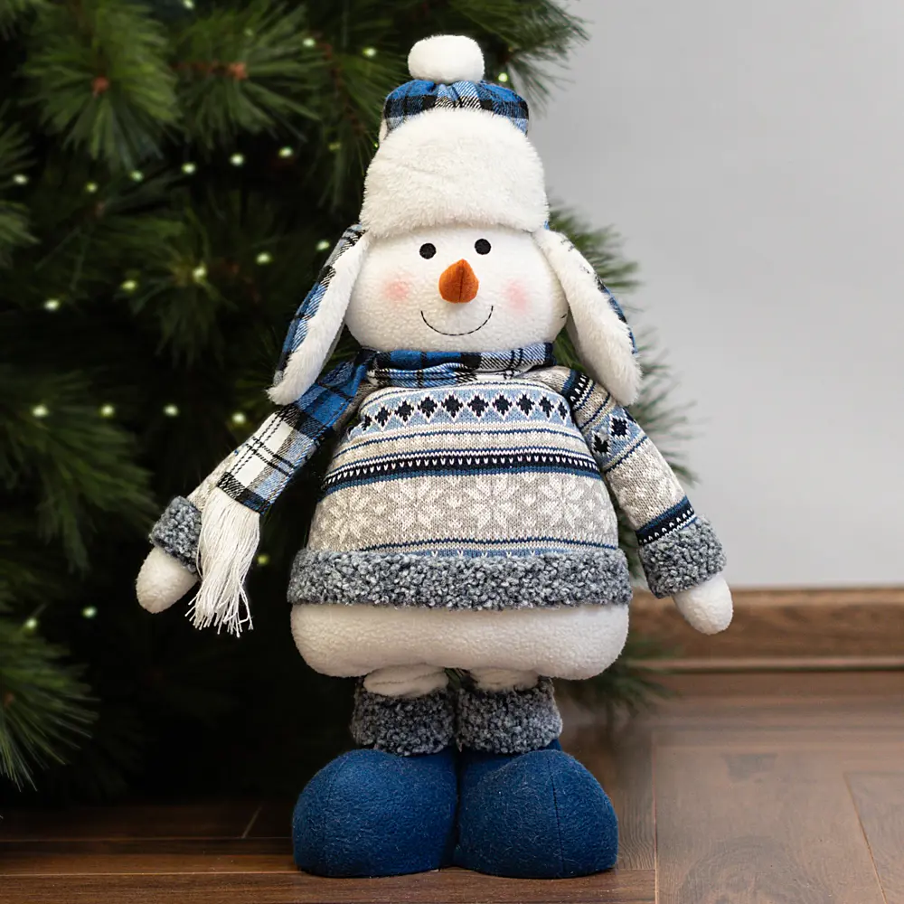 89369007 Декоративная фигура Снеговик 50x24 см синий STLM-1478933 Santreyd Christmas - Вид №1