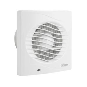 GFmark - Вытяжной вентилятор белый, пластик АБС, d = 100 мм с обратным клапаном и москитной сеткой, код: 5001
