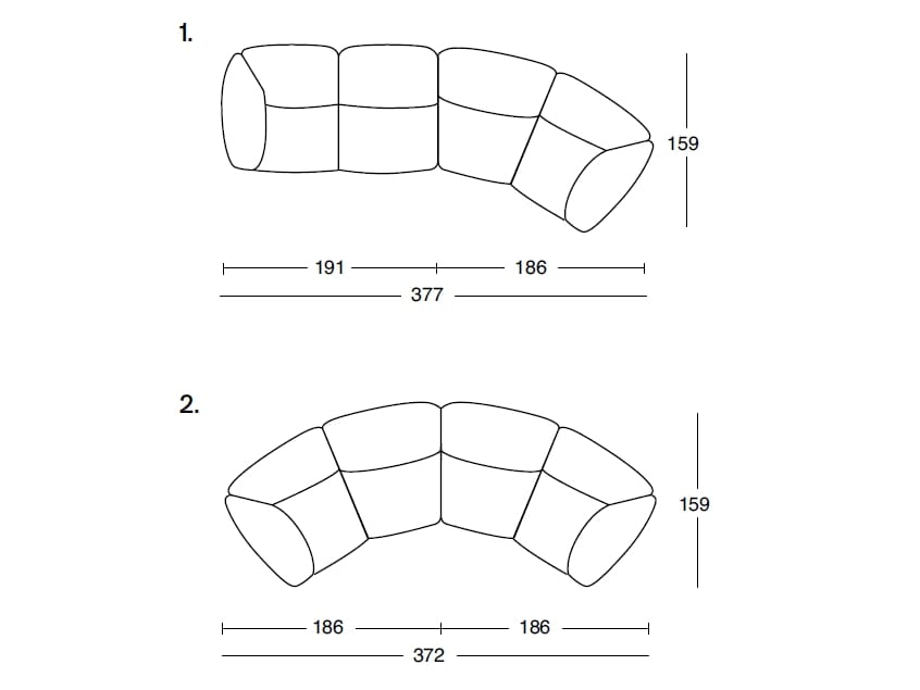 Съемная ткань изогнутый диван Zanotta ZA, ZA ARCH-00038121 - Вид №10